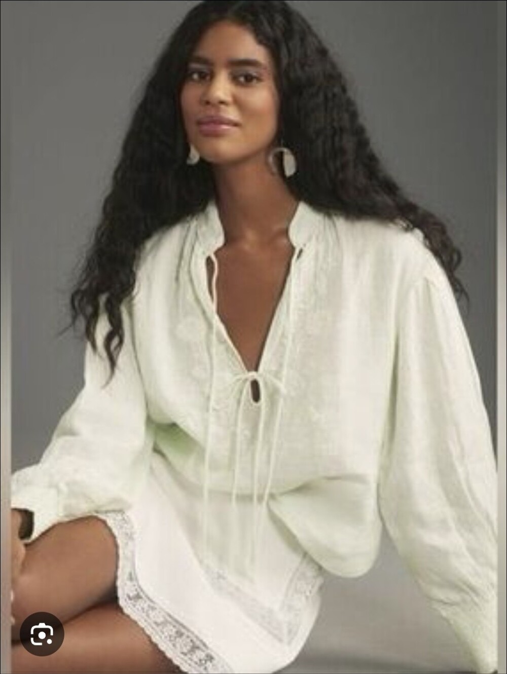 Anthropologie Adeline 100% Linen Top Soft Green